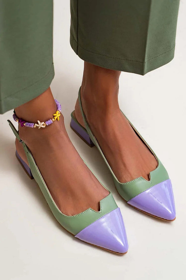 CATERINA | Elegant ballerinas with contrasting toe area and two-tone details for a sophisticated look