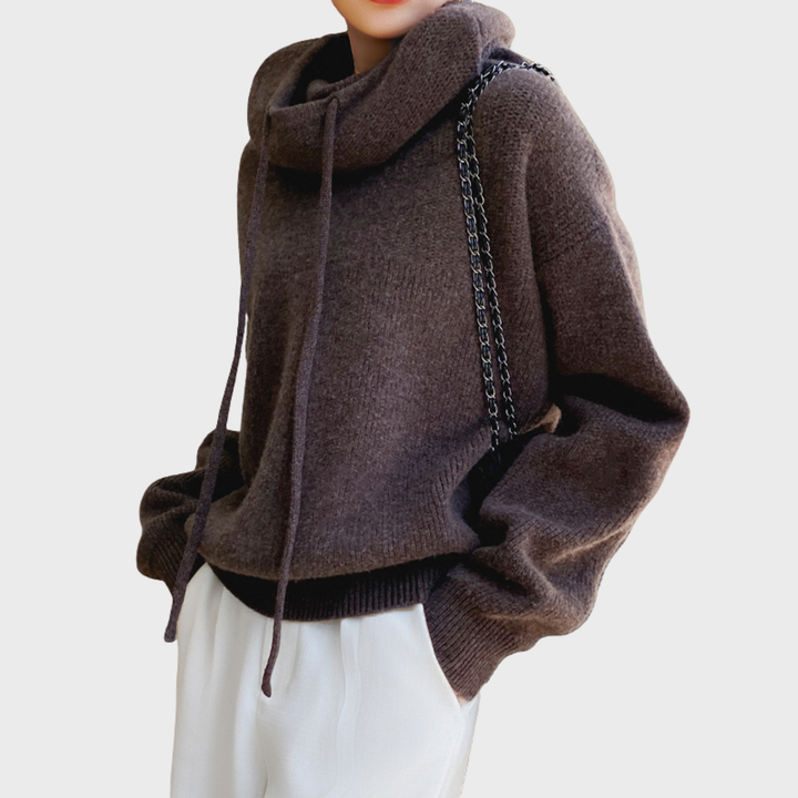 Women's Wool Hoodie with Drawstring