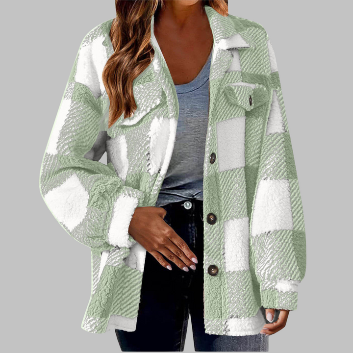 Ermi | Casual Plaid Button Down Long Sleeve Jacket
