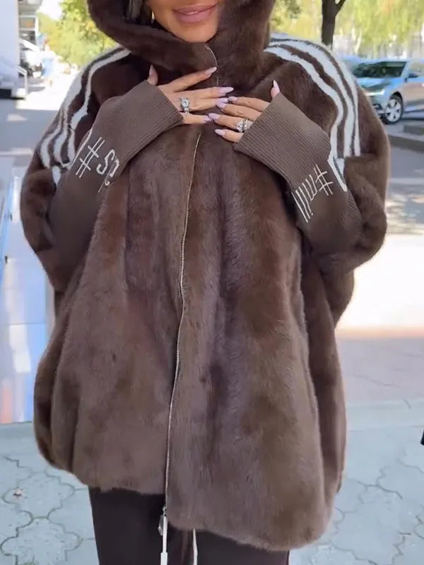 BRIELLE™ | Statement Faux Fur Hooded Jacket