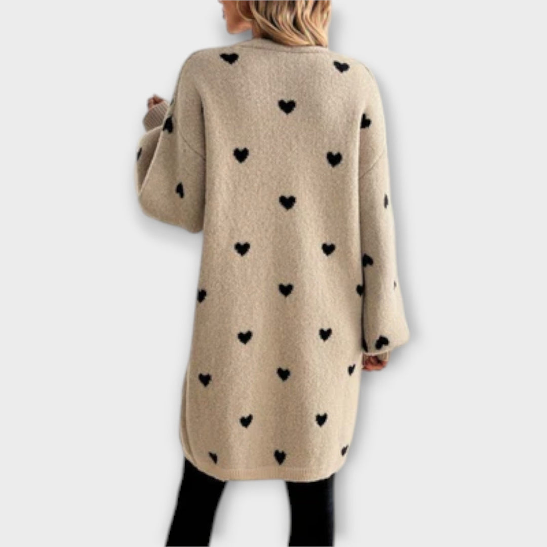 ELINE | Heart Pattern Cardigan