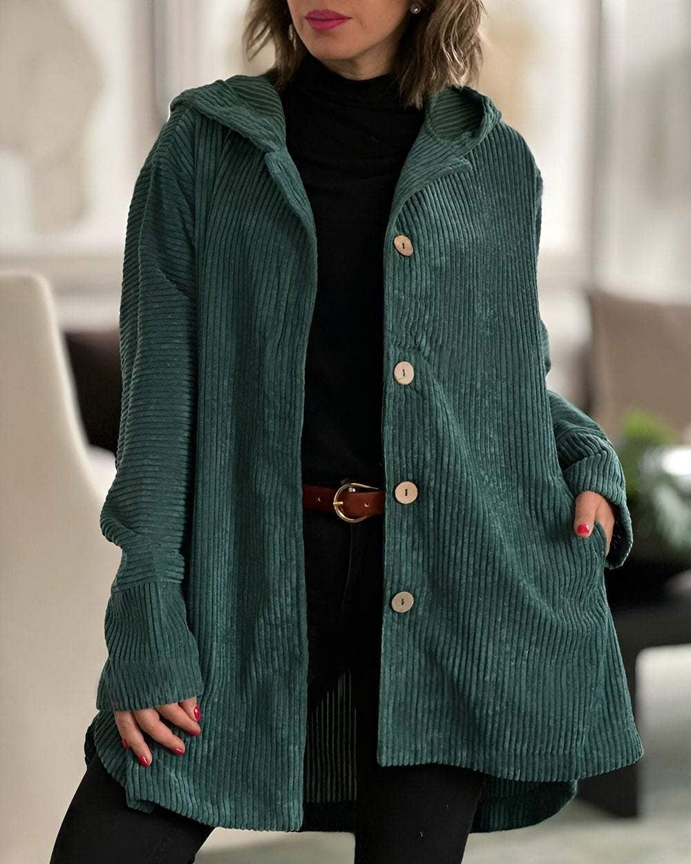 Cordia | Cozy Corduroy Hooded Jacket
