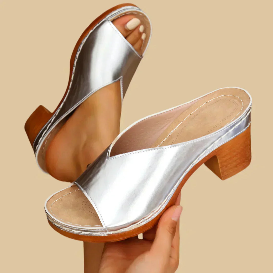Navy™ | Orthopedic Sandals with Thick Heels