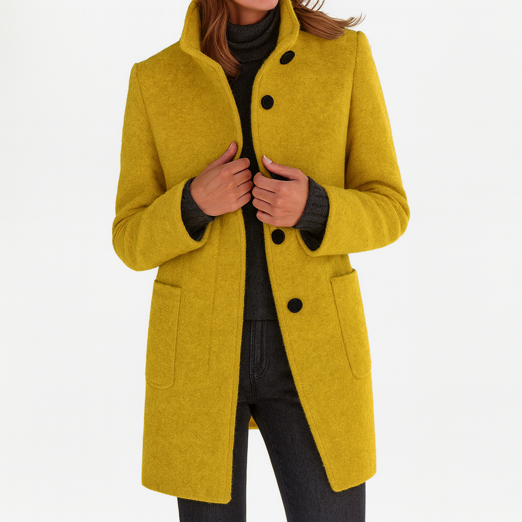 Aurora | Wool-Blend Stand Collar Coat
