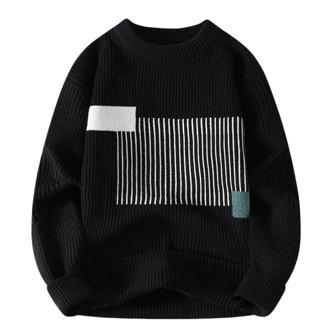 Sweater with Geometric Color Block