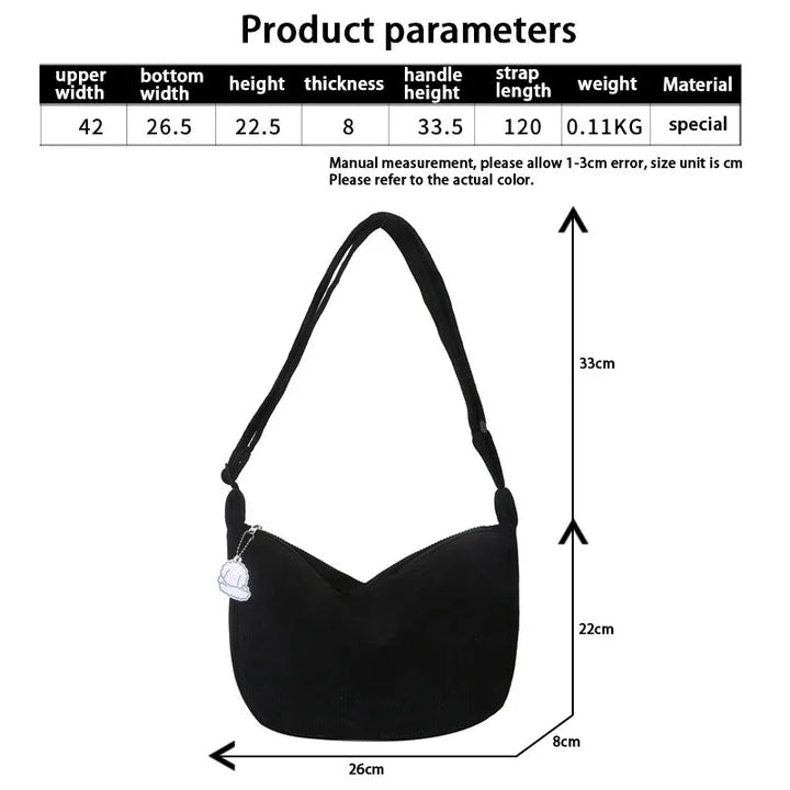 Corduroy Shoulder Bags for Women