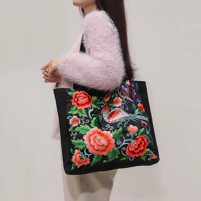 Frankie | Artistic Embroidered Tote Bag