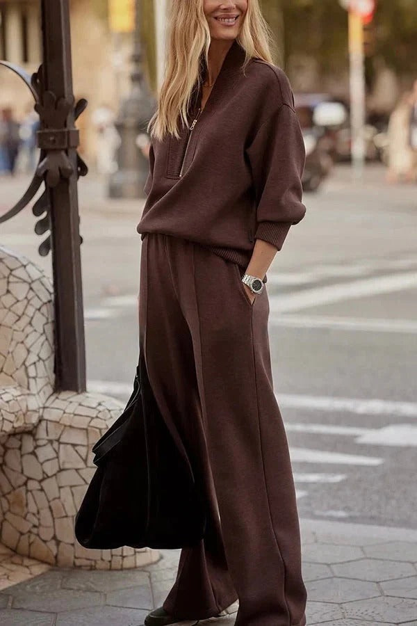 Aria | Zip-Neck Knit Lounge Set