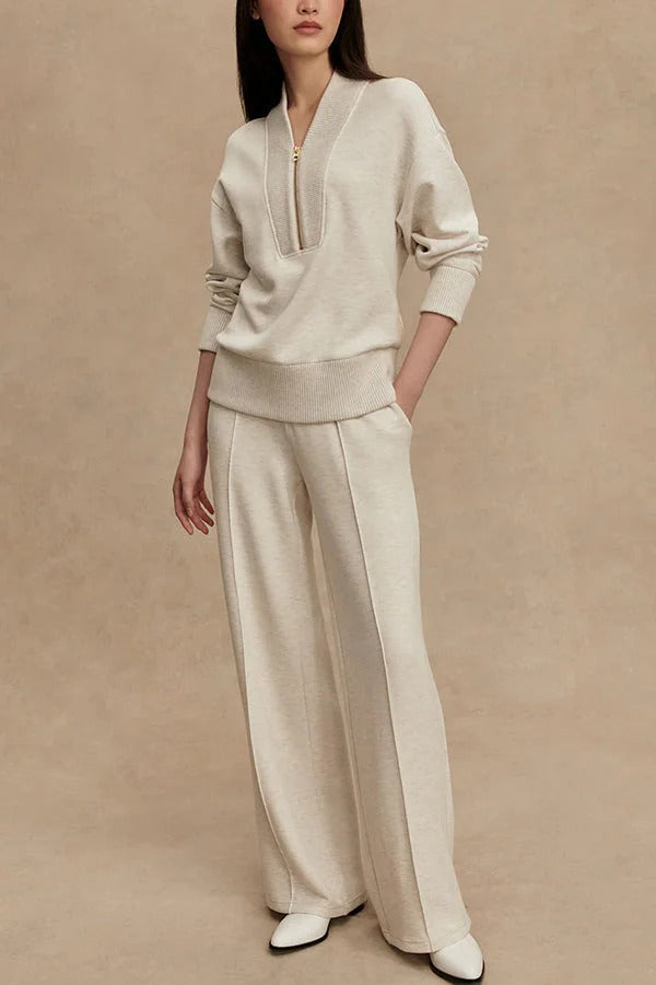 Aria | Zip-Neck Knit Lounge Set
