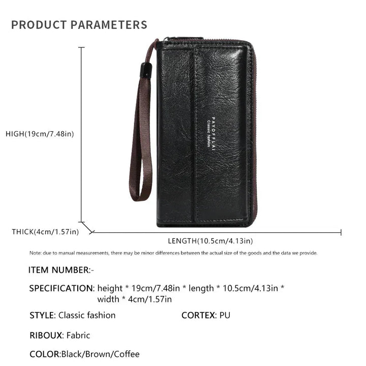 Ruby | Versatile PU Leather Zipper Clutch