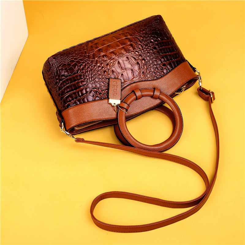 Violet | Chic Handbag Featuring Luxurious Crocodile Embossing