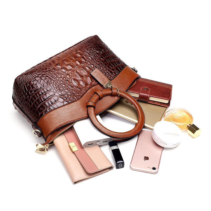 Violet | Chic Handbag Featuring Luxurious Crocodile Embossing